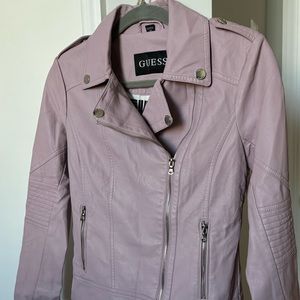 NWT Lavender Guess Leather Touch Motorcycle Jacket - Perfect For Spring!